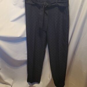 Ann Taylor Black on Black Polka Dot Dress Pant SZ 10